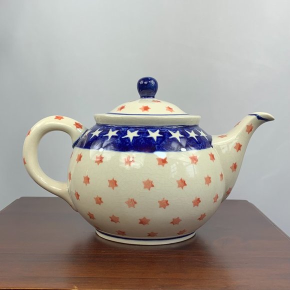 Vintage Boslawiec Pottery Tea Pot - Picture 3 of 8